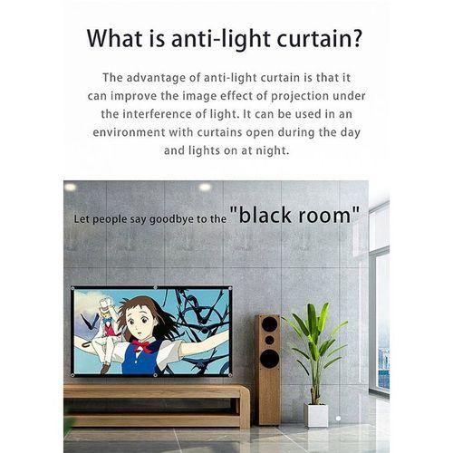 Projector AntiLight Curtain Screen 60120 Inches 3d HD Portable With Holes Outdoor Indoor
