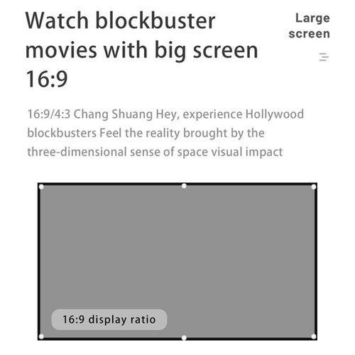 Projector AntiLight Curtain Screen 60120 Inches 3d HD Portable With Holes Outdoor Indoor