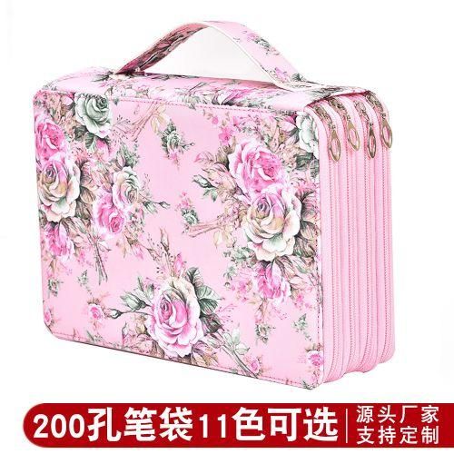New Large Capacity Crocodile Pattern PU Pencil Bag Student