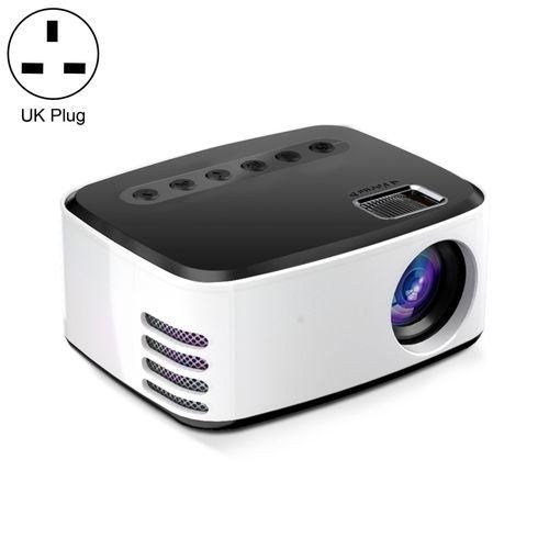 T20 320x240 400 Lumens Portable Home Theater LED HD Digital Projector, Same Screen Version, UK PlugBlack White
