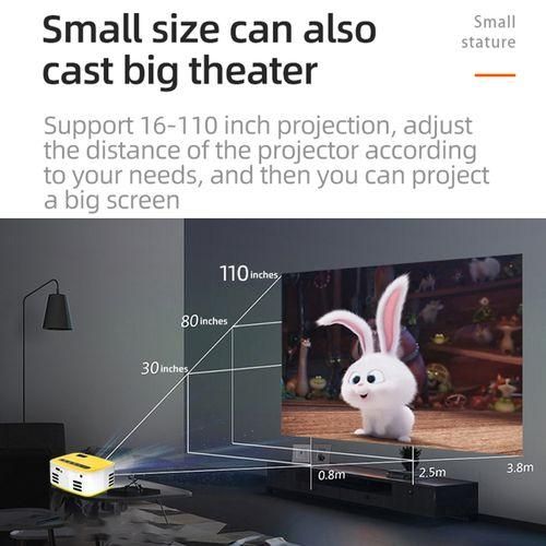 T20 320x240 400 Lumens Portable Home Theater LED HD Digital Projector, Same Screen Version, UK PlugBlack White