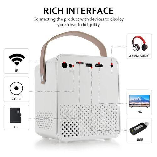 ZXLY8 Intelligent Portable HD 4K Projector, US Plug, Specification:Android VersionWhite