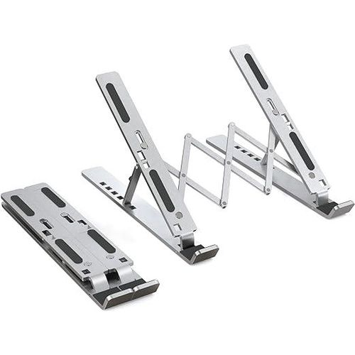 Portable Laptop Stand, Aluminum Laptop Holder for Desk, Wide Laptop Stand, Support 10' to 17' Laptops or Tablets, such as MacBook Air Pro, iPad Pro, HP, Lenovo, Acer, Dell, Surface