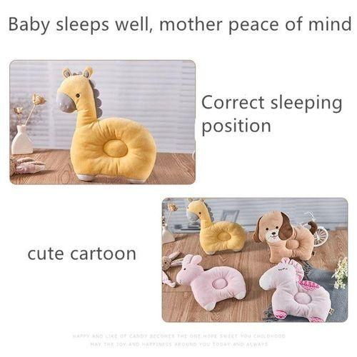 Baby Cartoon Cotton Head Protect Pillow Breathable Washable Biteproof Headrest