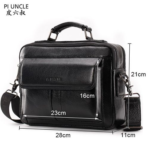 Men's Cowhide Leather Briefcase Mens Genuine Leather Handbags Crossbody Bags High Quality Luxury Business Messenger Bags Laptop