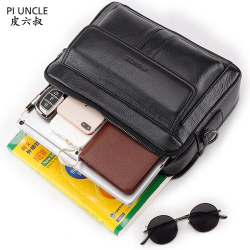 Men's Cowhide Leather Briefcase Mens Genuine Leather Handbags Crossbody Bags High Quality Luxury Business Messenger Bags Laptop