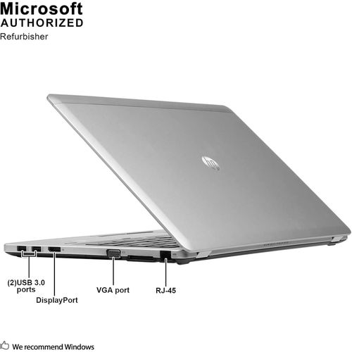 Hp EliteBook Folio 9480M 14in Intel Core i5 8GB 500GB HDD Windows 10 Professional (Renewed)-Grey/Silver