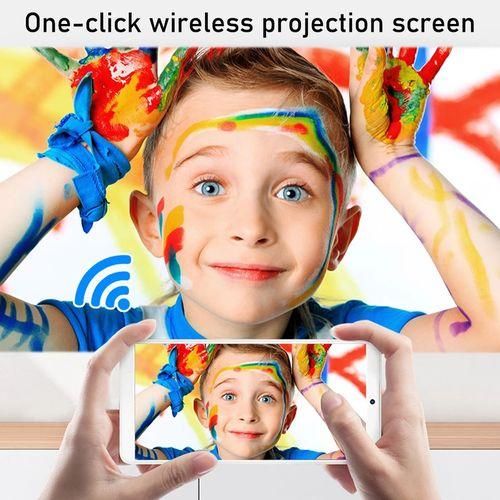 ZXLY8 Intelligent Portable HD 4K Projector, UK Plug, Specification: Phone Screen VersionWhite