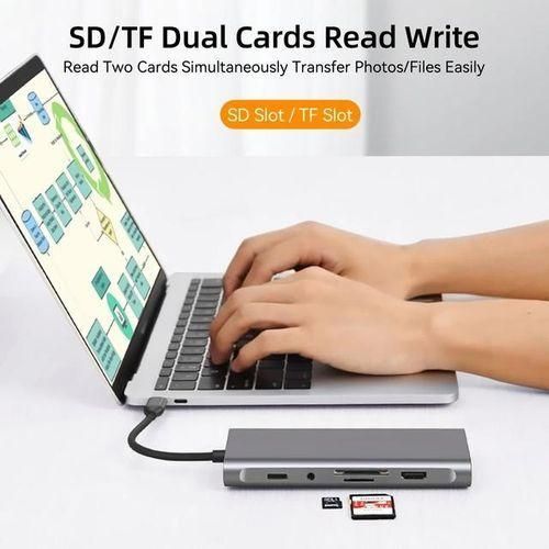 11 in 1 VGA + LAN Port + 4 x USB 3.0 + SD / TF Card + HDMI + Audio Port + USB-C / Type-C Female to USB-C / Type-C HUB Adapter