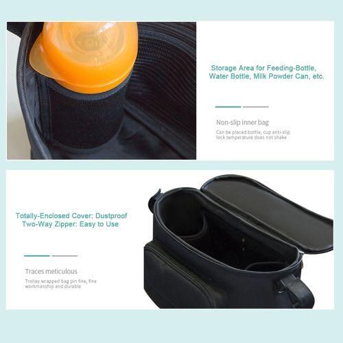 Baby Stroller Bag Organizer Bag Soild Color Mama Carriage