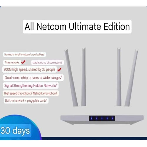 4G WiFi Router Dual-Band LTE Modem SIM Card Support 2.4GHz 300Mbps 2 LAN/WAN Ports for Home and Office - White