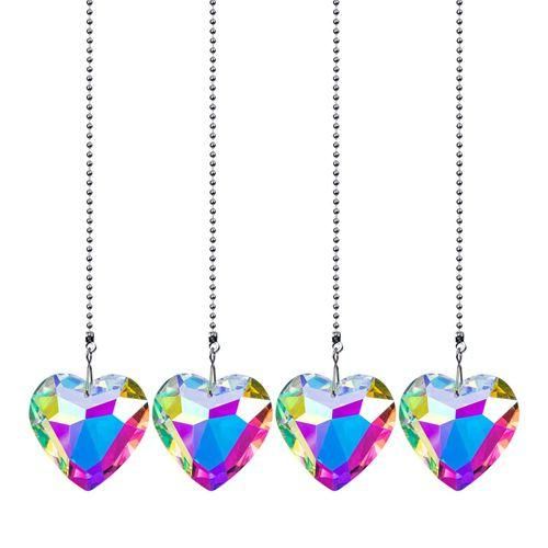 Heart Chandelier Wind Chimes Crystal Prisms Hanging Sun