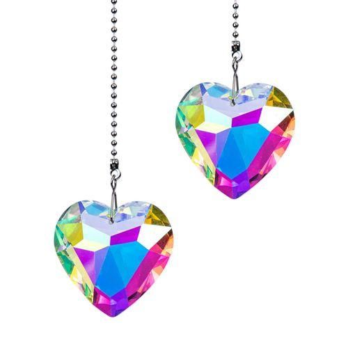 Heart Chandelier Wind Chimes Crystal Prisms Hanging Sun