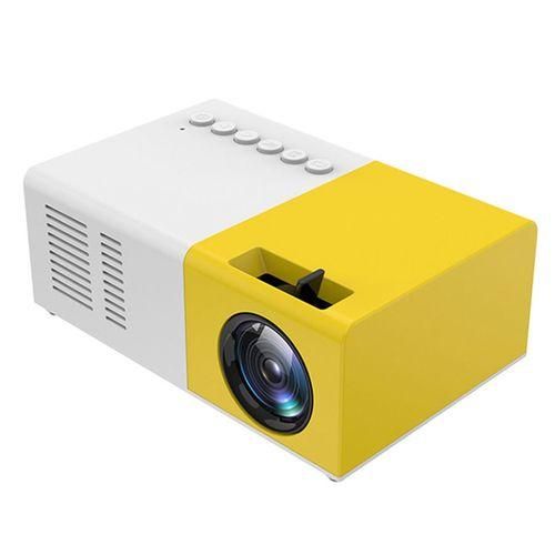 J9 1920x1080p 15 ANSI portable home theater mini LED HD digital projector, basic version, au plug (yellow White)