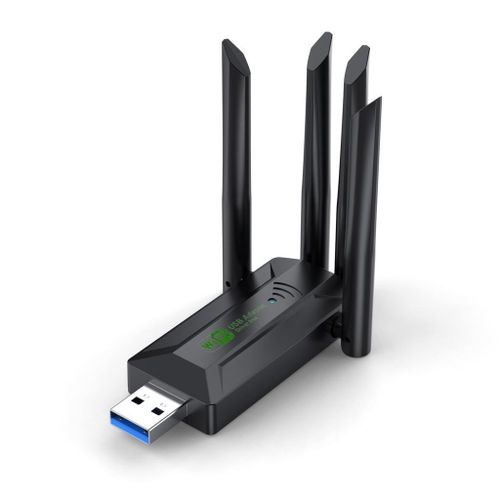 Universal USB WiFi Adapter,AC1300Mbps Dual Band 5dBi High Gain Antenna 2.4GHz/ 5GHz-Black