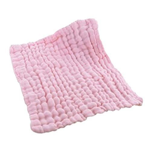 6 Layers Cotton Infant Hand Towel Baby Bibs Newborn Feeding Pink
