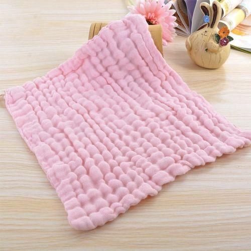6 Layers Cotton Infant Hand Towel Baby Bibs Newborn Feeding Pink