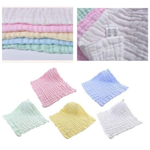 6 Layers Cotton Infant Hand Towel Baby Bibs Newborn Feeding Pink