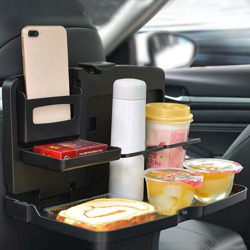 Multifunctional Car Back Seat Dinner Plate Foldable Storing Car Holder Drinks Cup Holder Auto Interior Organizers