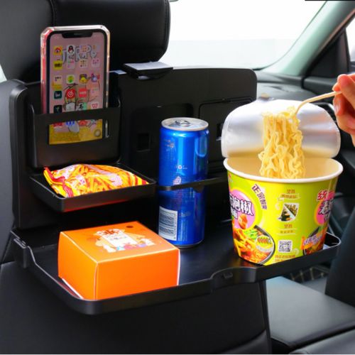 Multifunctional Car Back Seat Dinner Plate Foldable Storing Car Holder Drinks Cup Holder Auto Interior Organizers