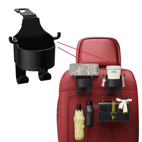 3-In-1 Multifunctional Car Cup Holder Seat Back Bag Hanging Hook Rear Seat Phone Support Stand Universal Auto Truck Organizer