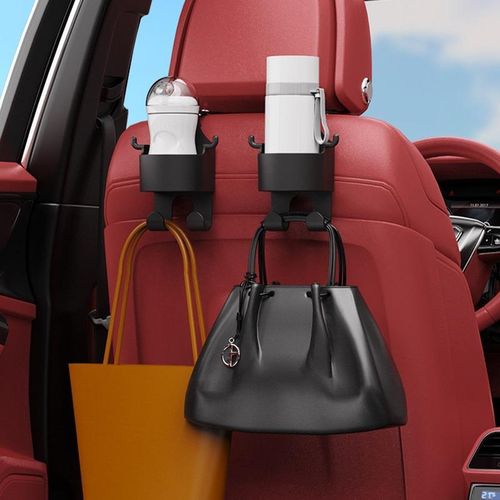 3-In-1 Multifunctional Car Cup Holder Seat Back Bag Hanging Hook Rear Seat Phone Support Stand Universal Auto Truck Organizer