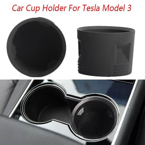 New Black Car Cup Holder Insert Expander Drink Rack Fit For Tesla Model 3