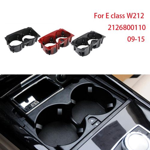Black Carbon Fibre Car Front Center Console Water Cup Holder Insert Frame For Mercedes Benz W212 E-Class 2009-2015 2126800110