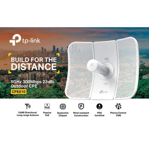 TPLink Tp-link CPE610 5GHz 300Mbps 23dBi Outdoor CPE Access Point - White