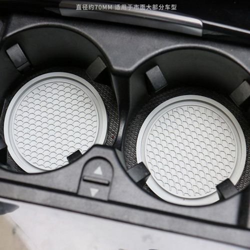2pcs Non-Slip Car Water Cup Pad Diamond Rhinestone Rubber Mat For Bottle Holder Coaster Auto Interior Anti-Skid Cup Holders 7cm