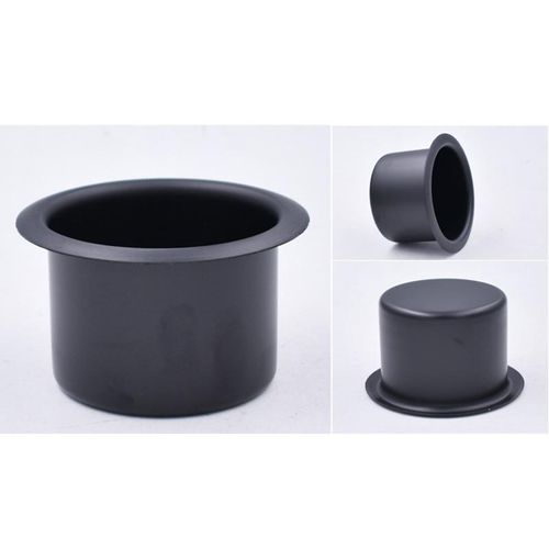 2 Pcs Aluminum Alloy Car Interior Cup Drink Bottle Holder Storage Can Base Black Universal 105x80x63cm