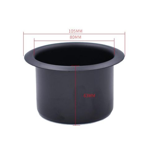 2 Pcs Aluminum Alloy Car Interior Cup Drink Bottle Holder Storage Can Base Black Universal 105x80x63cm