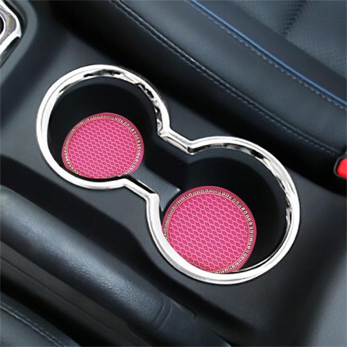 1pc Non-Slip Car Water Cup Pad Diamond Rhinestone Rubber Mat For Bottle Holder Coaster Auto Interior Anti-Skid Cup Holders