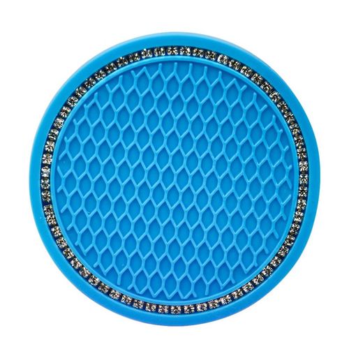 1pc Non-Slip Car Water Cup Pad Diamond Rhinestone Rubber Mat For Bottle Holder Coaster Auto Interior Anti-Skid Cup Holders