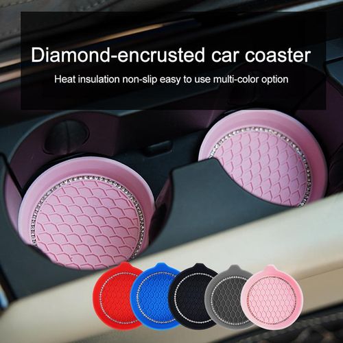 Diamond Rhinestone Bling Decoration Anti-Skid Rubber Cup Bottle Mat New Non-Slip Water Cup Pad Car Coaster Accessories