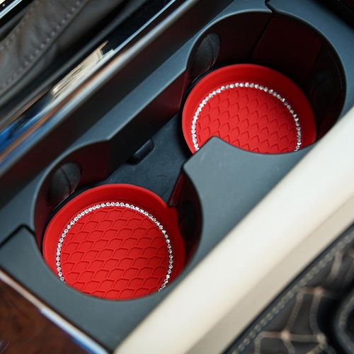 Diamond Rhinestone Bling Decoration Anti-Skid Rubber Cup Bottle Mat New Non-Slip Water Cup Pad Car Coaster Accessories