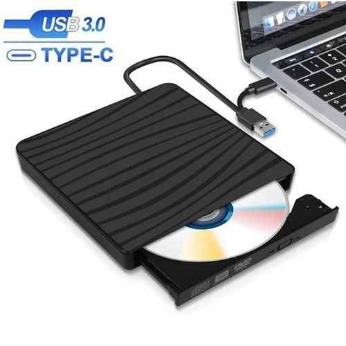 Type-C And USB-A Ultra Slim Portable Dvd Writer /Dvd Player - Black