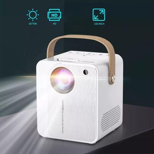 ZXLY8 Intelligent Portable HD 4K Projector, UK Plug, Specification:Android VersionWhite
