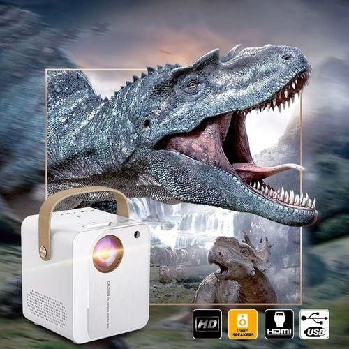 ZXLY8 Intelligent Portable HD 4K Projector, UK Plug, Specification:Android VersionWhite