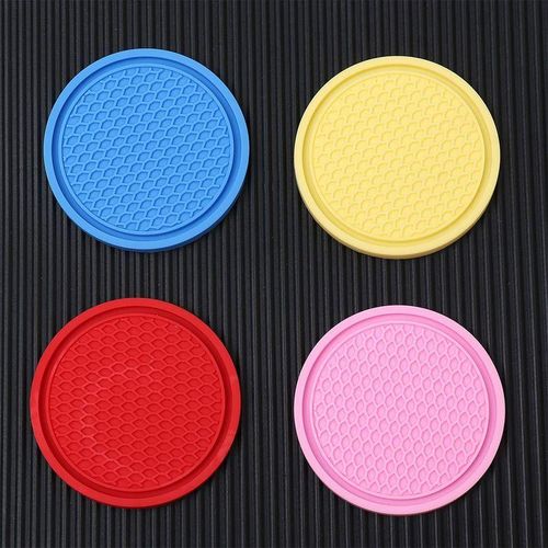 Car Cup Coaster Non-Slip Cup Holder Mat Water Cup Slot Embedded In Ornaments Coaster Silicone Pads Auto Interior Accessories