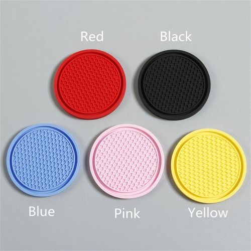 Car Cup Coaster Non-Slip Cup Holder Mat Water Cup Slot Embedded In Ornaments Coaster Silicone Pads Auto Interior Accessories