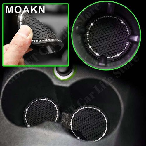Car Cup Holder Coaster Bling Anti Slip Water Cup Holder Insert Pad Round Waterproof Mat Universal Car Interior Accessories