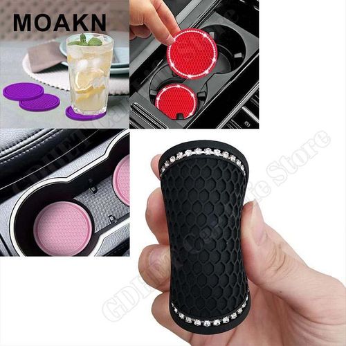 Car Cup Holder Coaster Bling Anti Slip Water Cup Holder Insert Pad Round Waterproof Mat Universal Car Interior Accessories