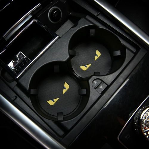 Car Water Coasters Cartoon Little Monster Non-Slip Insulation Pad Silicone Round Cup Groove Mat Car Interior Styling Accessories