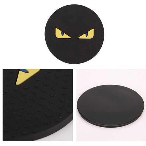 Car Water Coasters Cartoon Little Monster Non-Slip Insulation Pad Silicone Round Cup Groove Mat Car Interior Styling Accessories