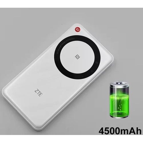 ZTE 5G Portable WiFi Mobile Router U30 Air,Intelligent Dual Network up to 650Mbps NFC One Touch Connect 4500mAh Large Battery Unlock Global version White