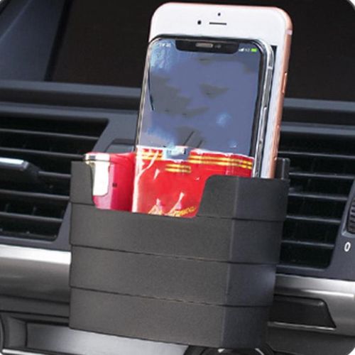 Car Air Vent French Fries Holder With Seasoning Box Universal Car Air Outlet Snacks Storage Case Auto Accessories