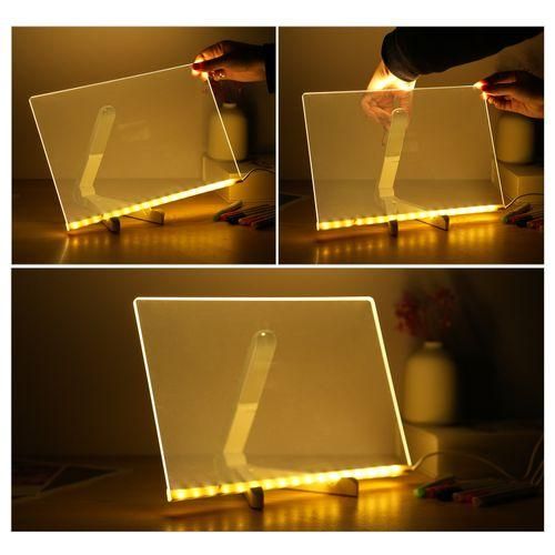 Acrylic Dry Erase Board With Light 15x15cm Writing Board