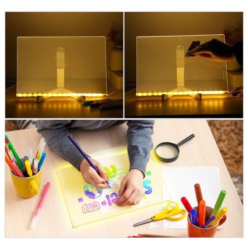 Acrylic Dry Erase Board With Light 15x15cm Writing Board