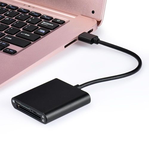 Multi-function 3-in-1 Card Reader USB 3.0 Card Reader Support TF/SD/CF Card Aluminum Alloy Card Reader High Speed Reading Black NO5138